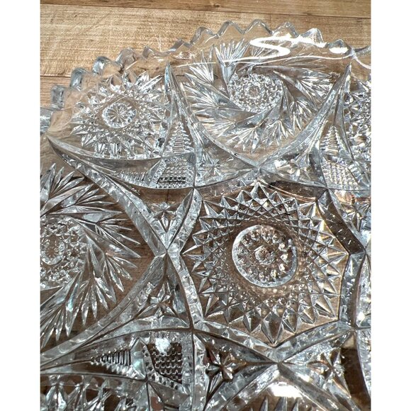 Antique Edwardian Imperial Glass clear pressed round nappy or dish c.1914 - Picture 2 of 3